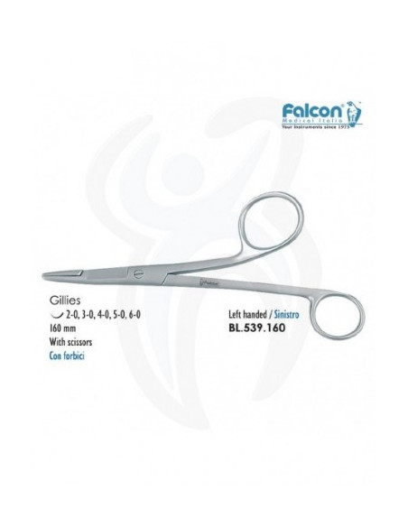 Gillies com tesoura Esquerdino 160mm