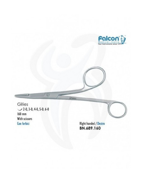Gillies com tesoura Destro 160mm