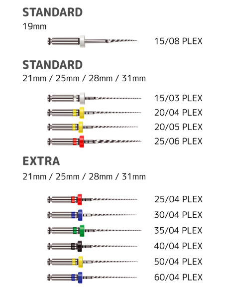 Limas Rotatórias NiTi Orodeka Plex V (25mm)