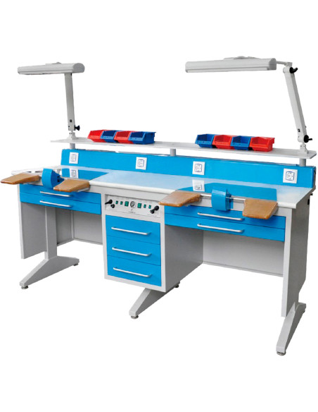 Mesa de Trabajo Doble con Almacenamiento EM-LT6